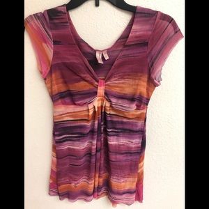 Colorful shortsleeved blouse - Medium 100% Nylon
